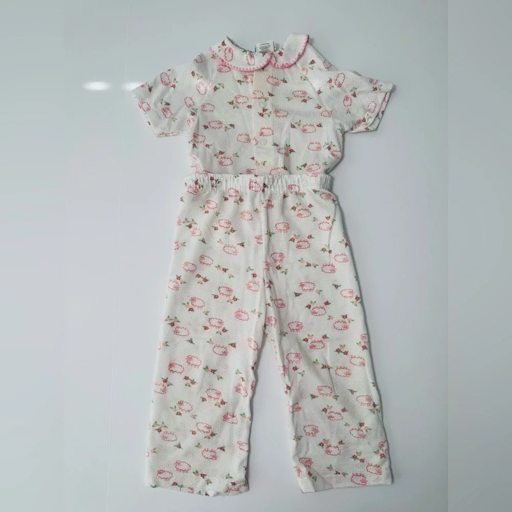 Carters Vintage Girls Snap Pajama Set Size 3